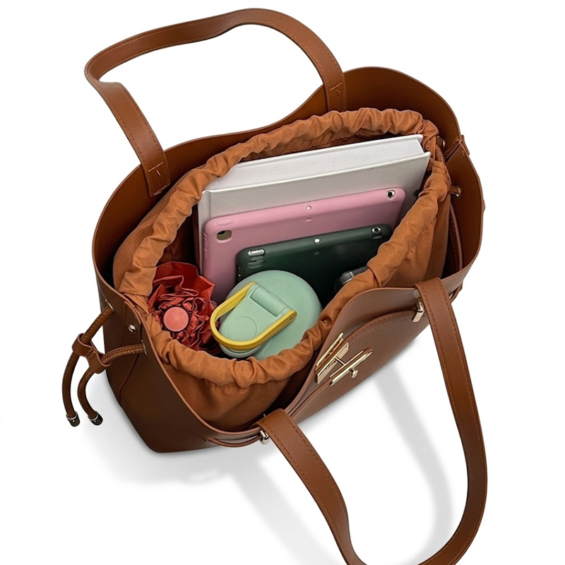 LE SAC DE COURSES AVEC CORDON DE SERRAGE ET CEINTURE