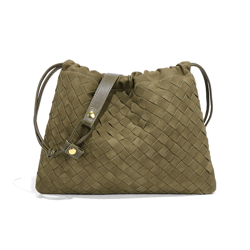 LA POCHETTE EN FAUX DAIM À CORDON DE SERRAGE