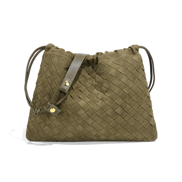 LA POCHETTE EN FAUX DAIM À CORDON DE SERRAGE