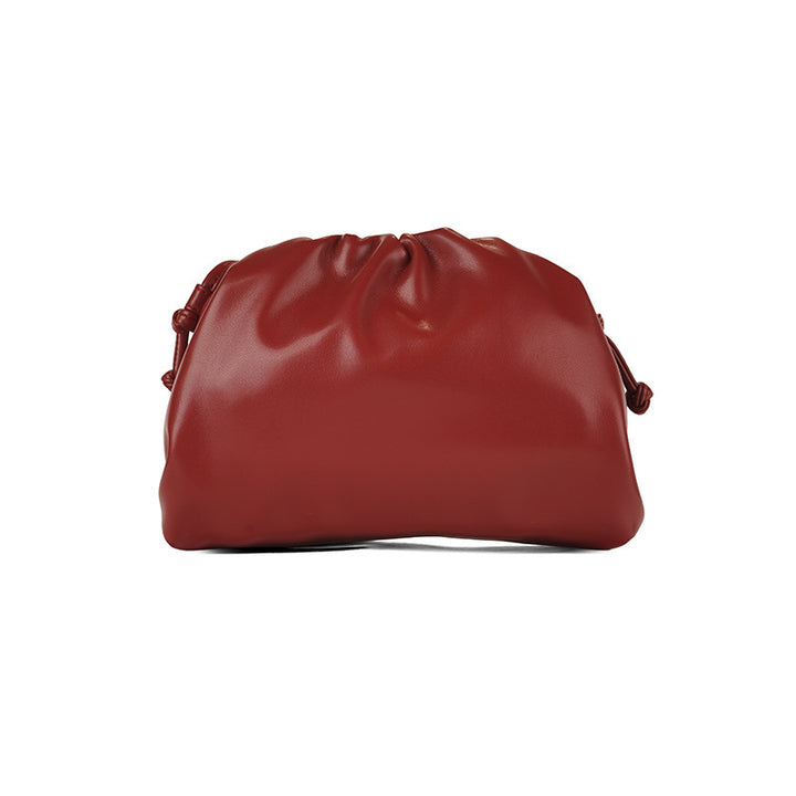 Sac à bandoulière en similicuir froncé et uni