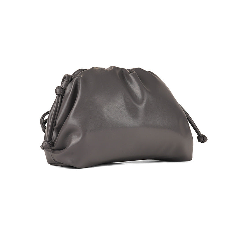 Sac à bandoulière en similicuir froncé et uni