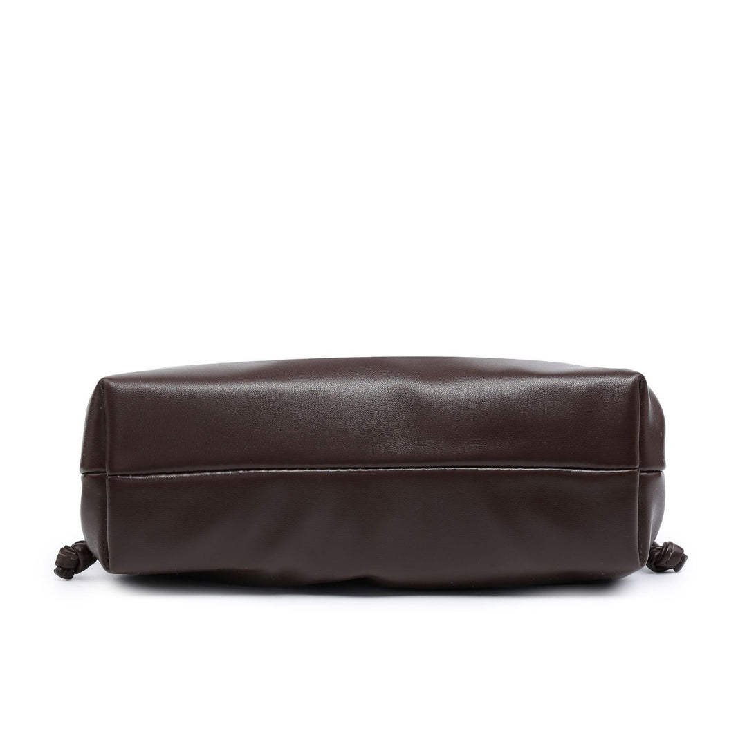 Sac à bandoulière en similicuir froncé et uni