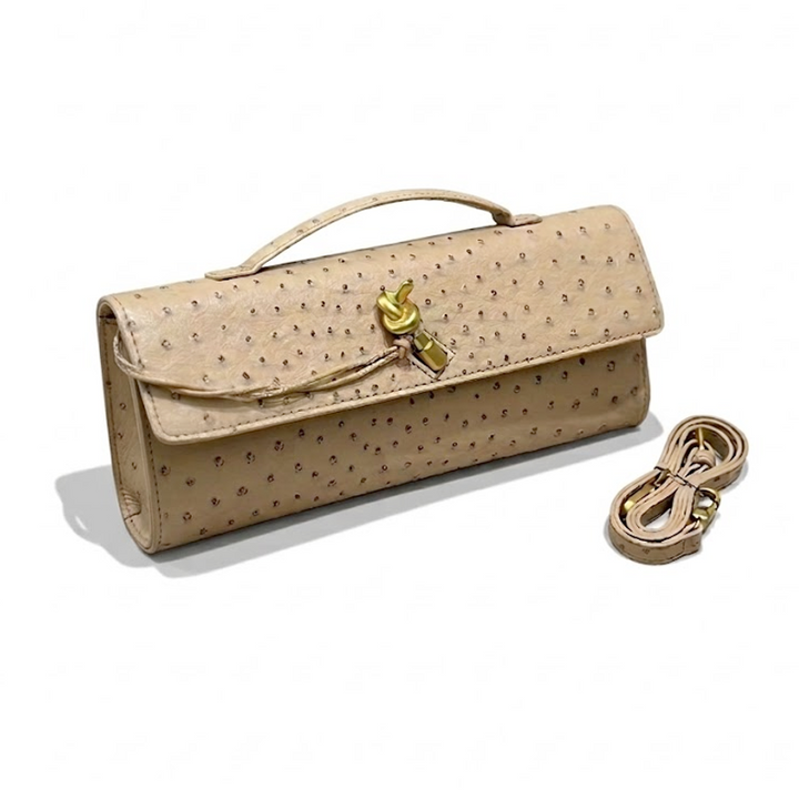 La pochette nœud à rabat – Estampé autruche