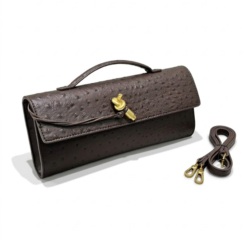 La pochette nœud à rabat – Estampé autruche