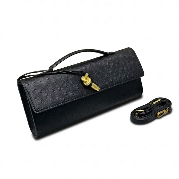 La pochette nœud à rabat – Estampé autruche