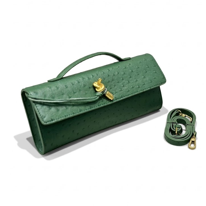 La pochette nœud à rabat – Estampé autruche