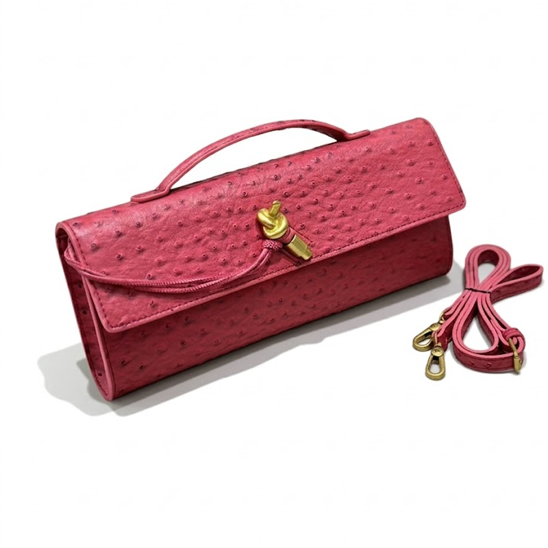 La pochette nœud à rabat – Estampé autruche