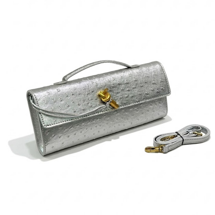 La pochette nœud à rabat – Estampé autruche