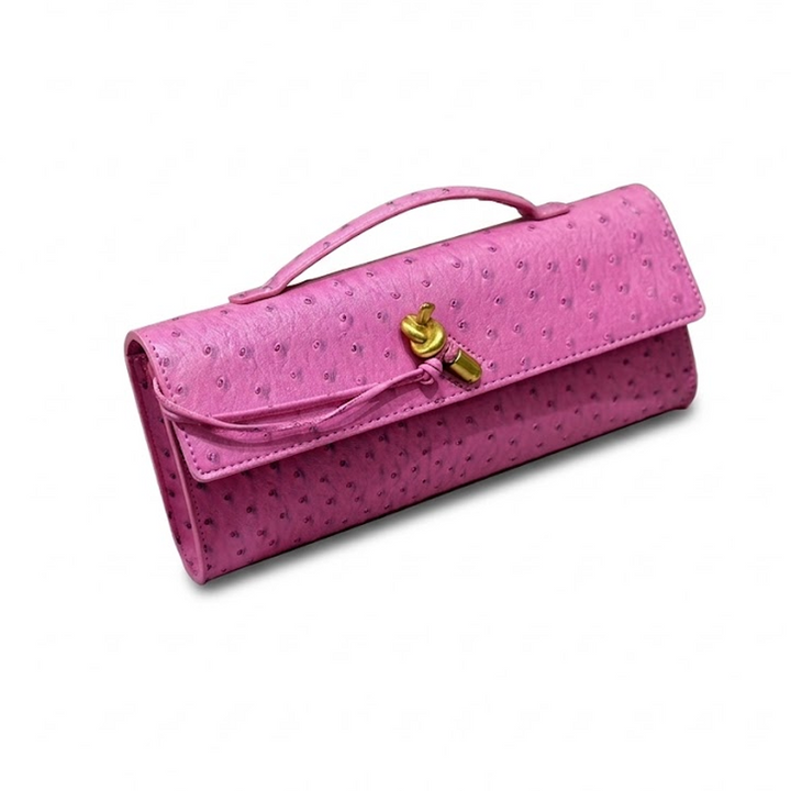La pochette nœud à rabat – Estampé autruche