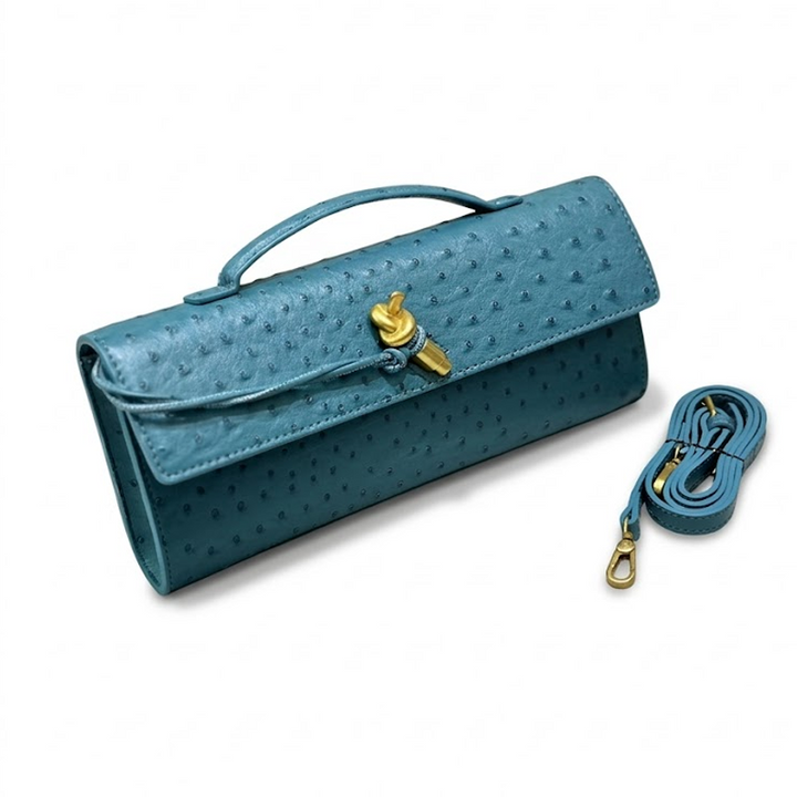 La pochette nœud à rabat – Estampé autruche