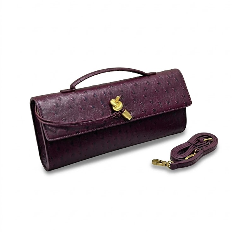 La pochette nœud à rabat – Estampé autruche