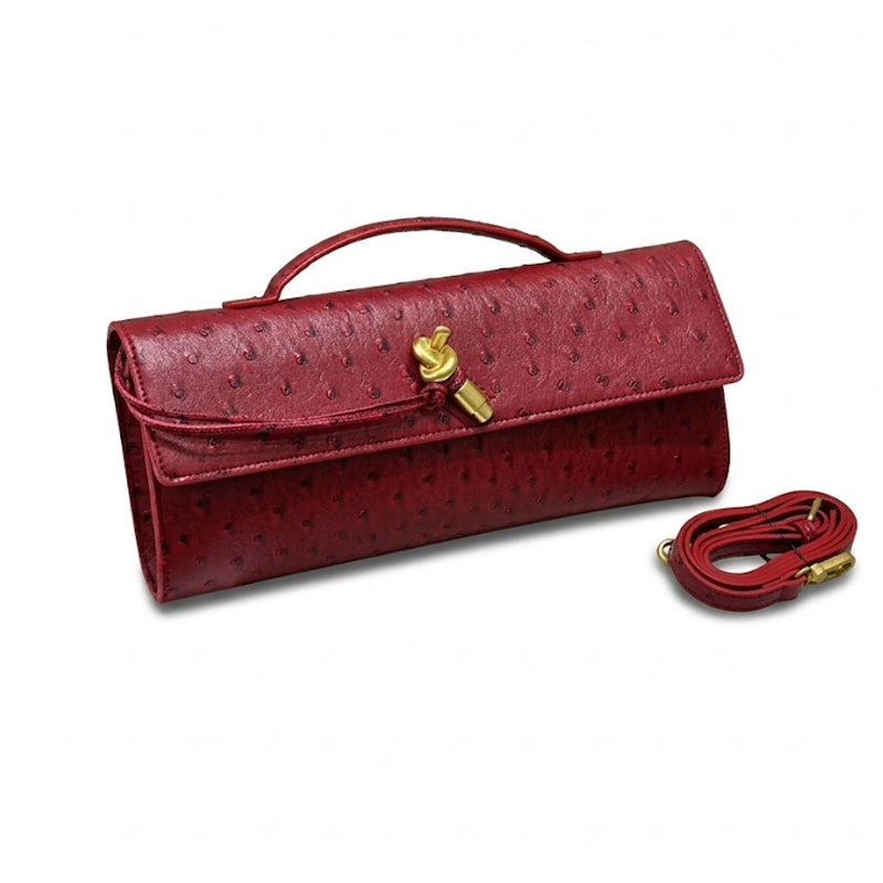 La pochette nœud à rabat – Estampé autruche