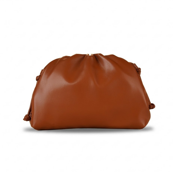 Sac à bandoulière en similicuir froncé et uni