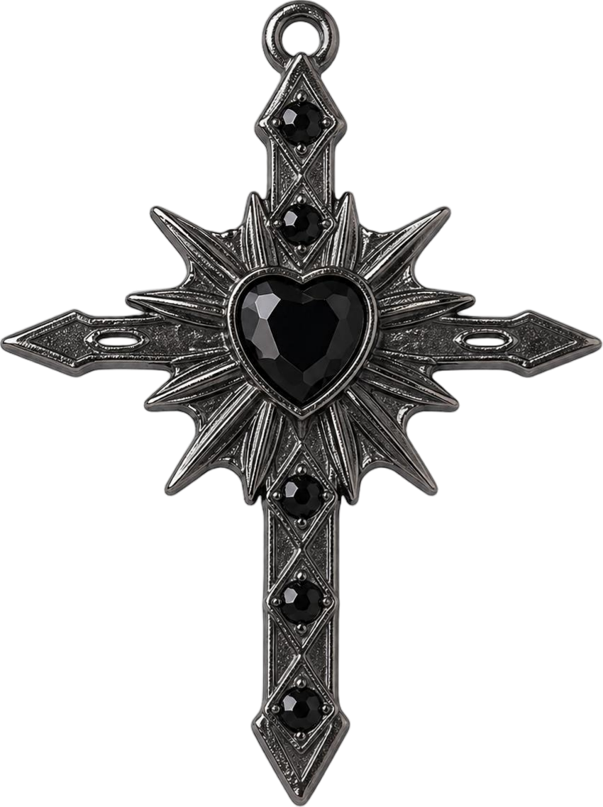 Black Cross Charm