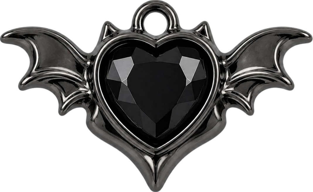 Bat Wing Heart Charm