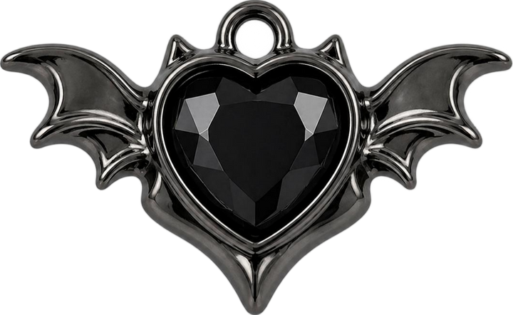 Bat Wing Heart Charm