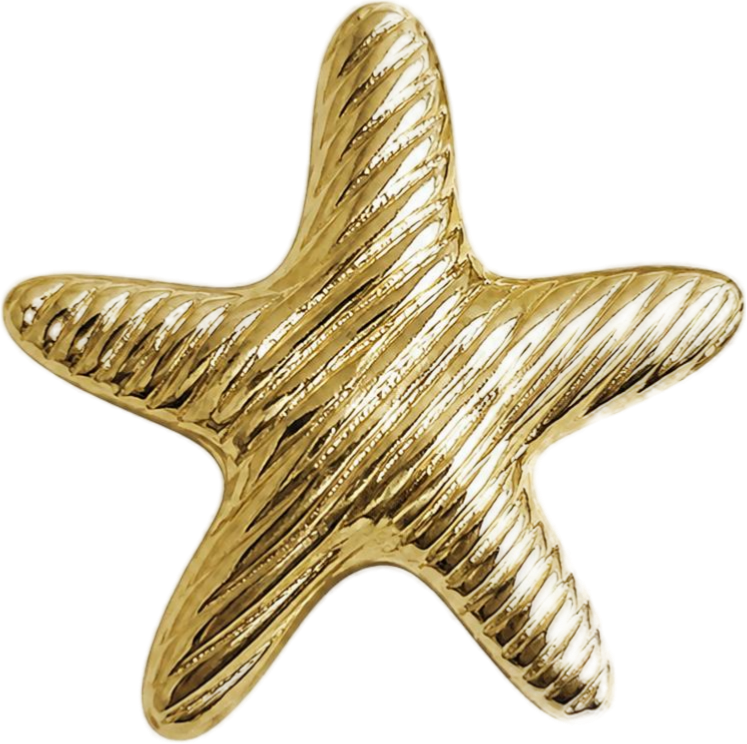 Gold Ribbed Starfish Charm