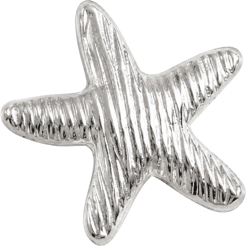 Silver Ribbed Starfish Charm