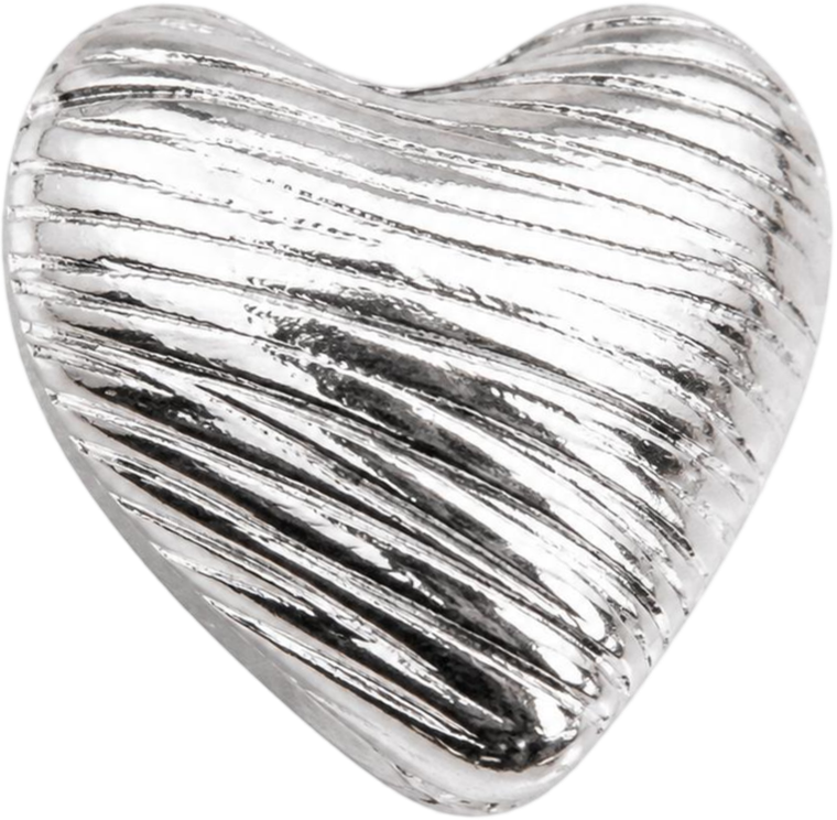 Silver Ribbed Heart Charm