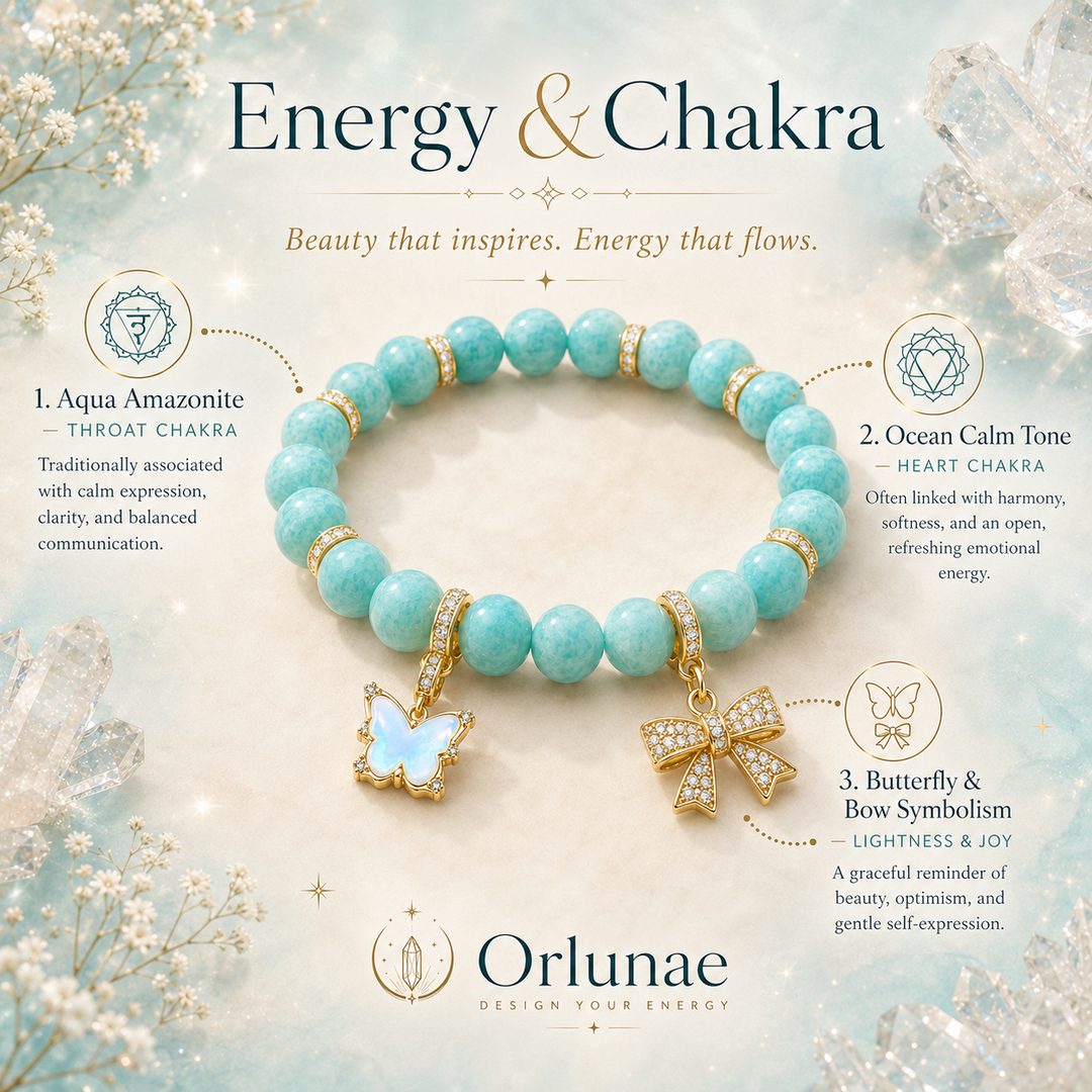 Amazonite Butterfly Crystal Bracelet – Calm Hope & Free Spirit Energy