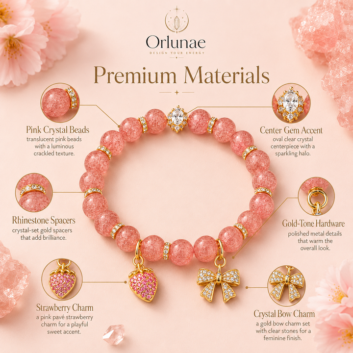 Strawberry Crystal Bracelet – Sweet Love & Joy Energy