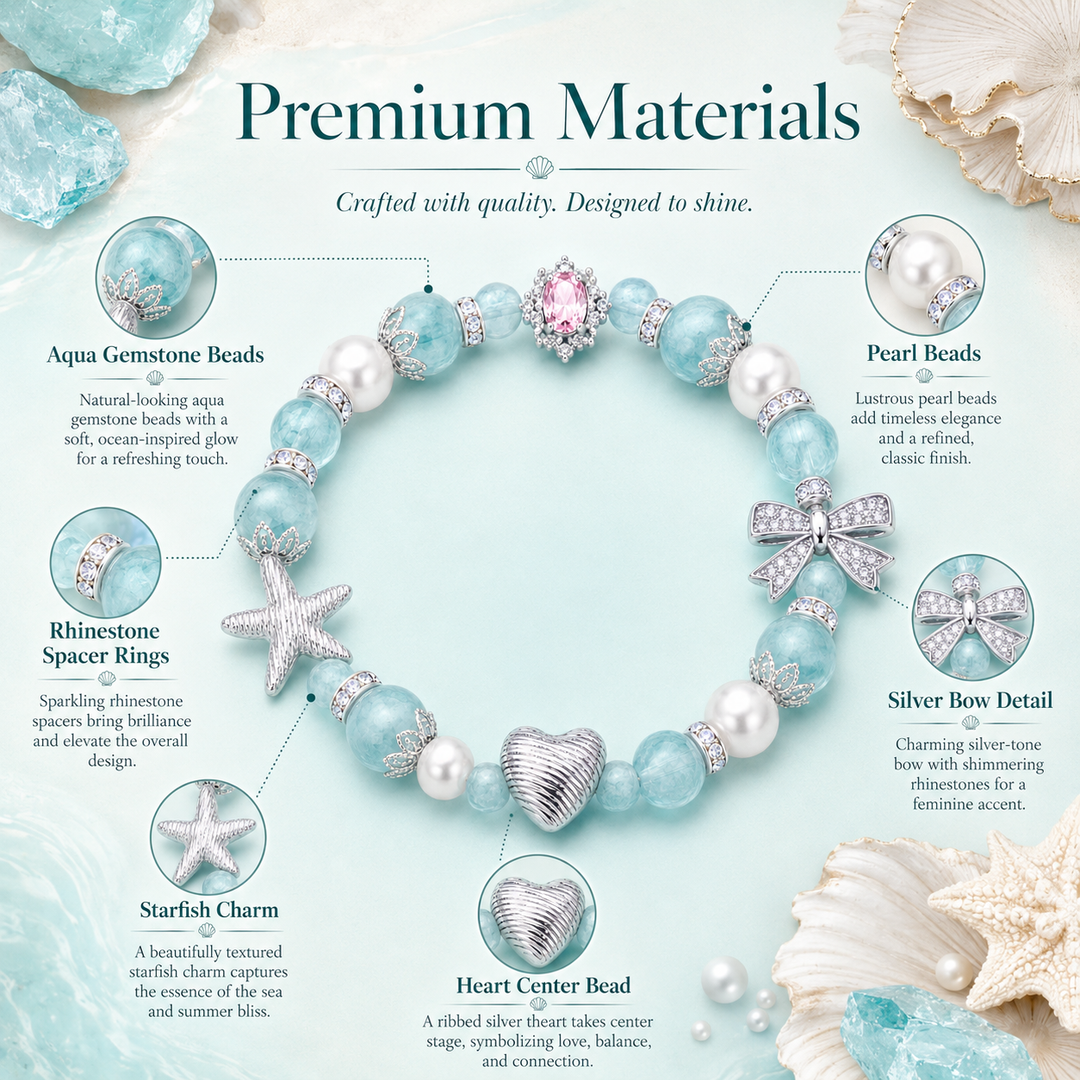 Ocean Blue Aquamarine Pearl Bracelet – Calm Love &amp; Gentle Energy