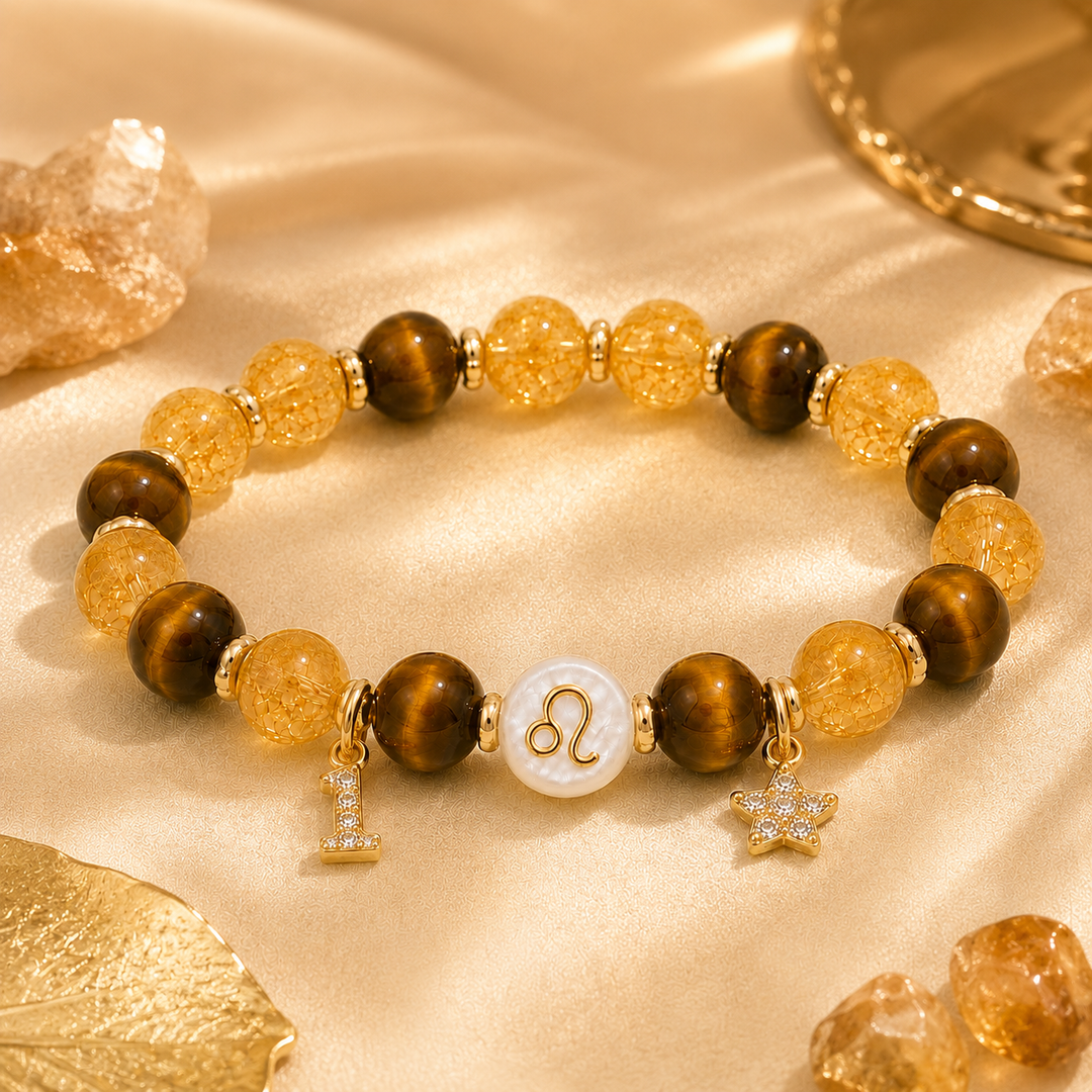 Leo Tiger's Eye & Citrine Crystal Bracelet – Confidence & Radiance Energy