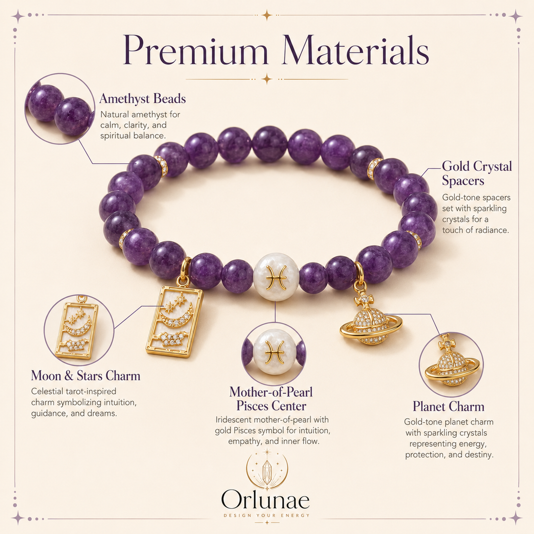 Pisces Amethyst Crystal Bracelet – Dream & Intuition Energy