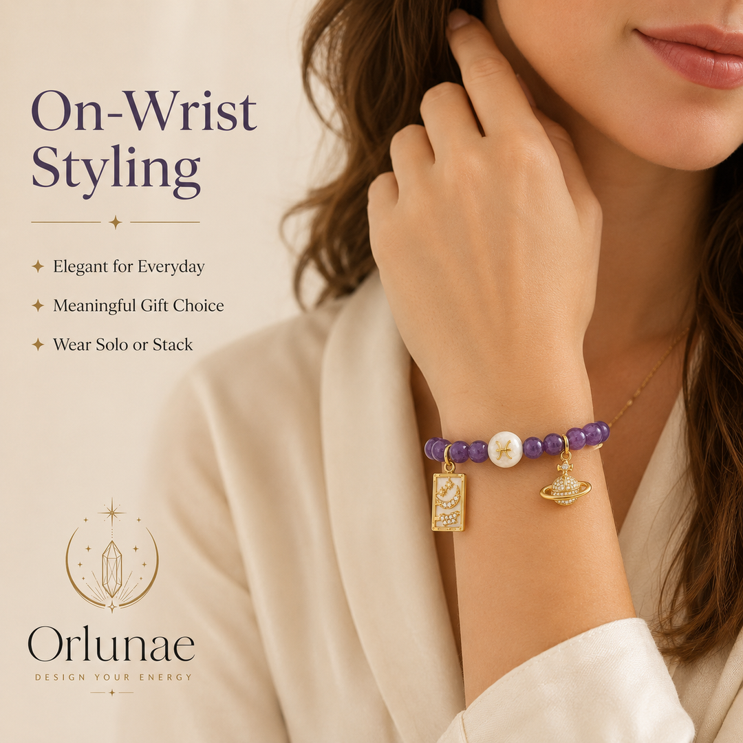 Pisces Amethyst Crystal Bracelet – Dream & Intuition Energy