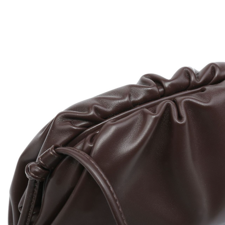 Sac à bandoulière en similicuir froncé et uni